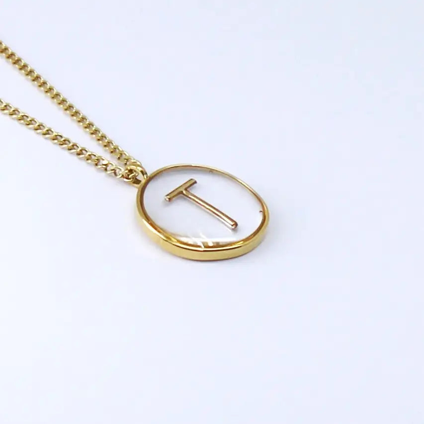 Resin Initial Necklace