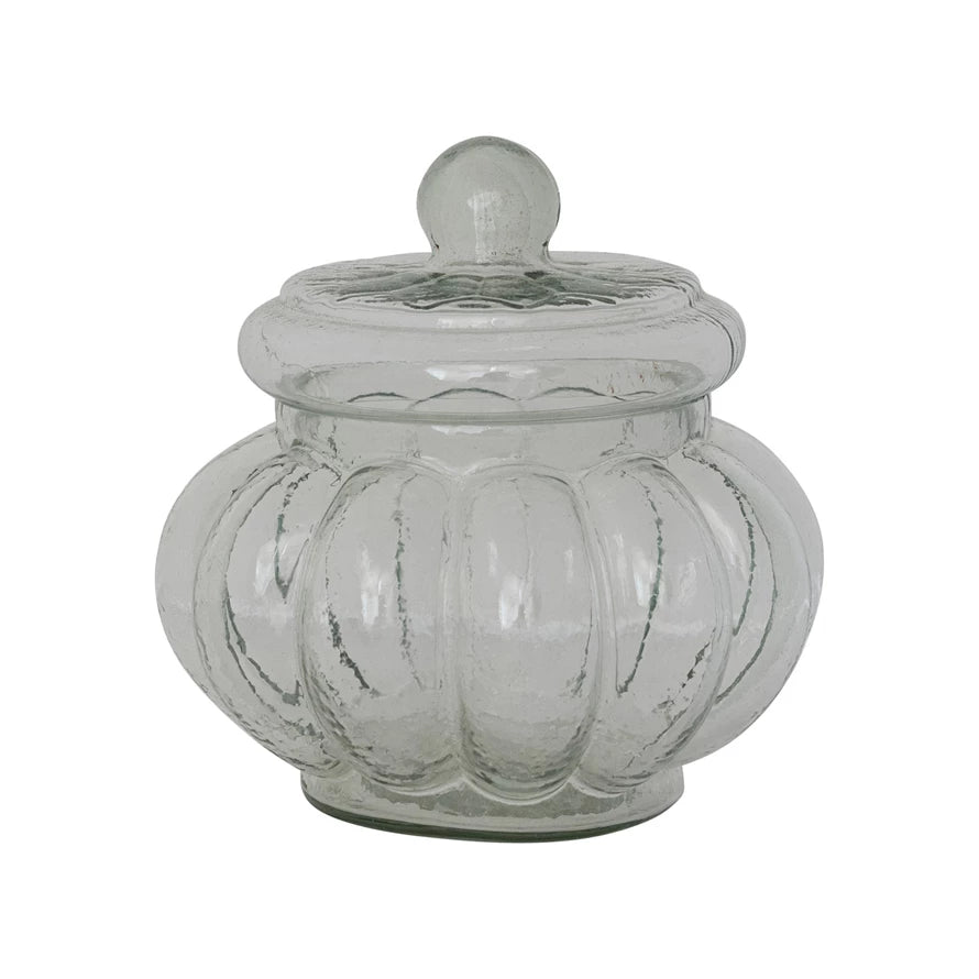 Ribbed Glass Jar with Lid