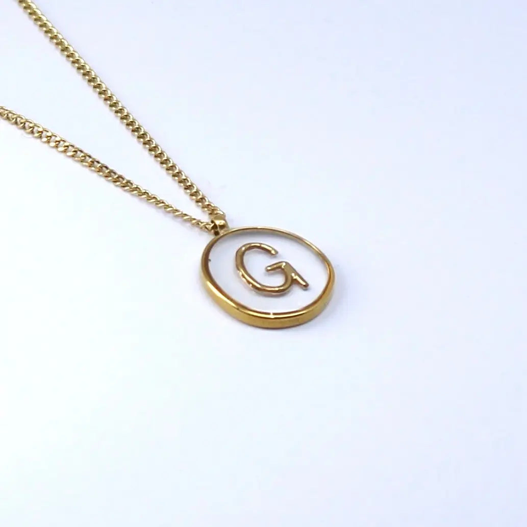 Resin Initial Necklace