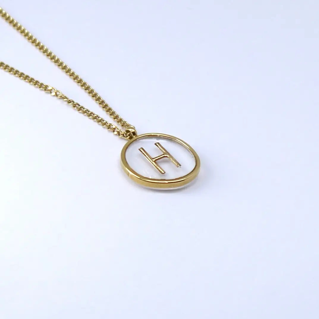 Resin Initial Necklace