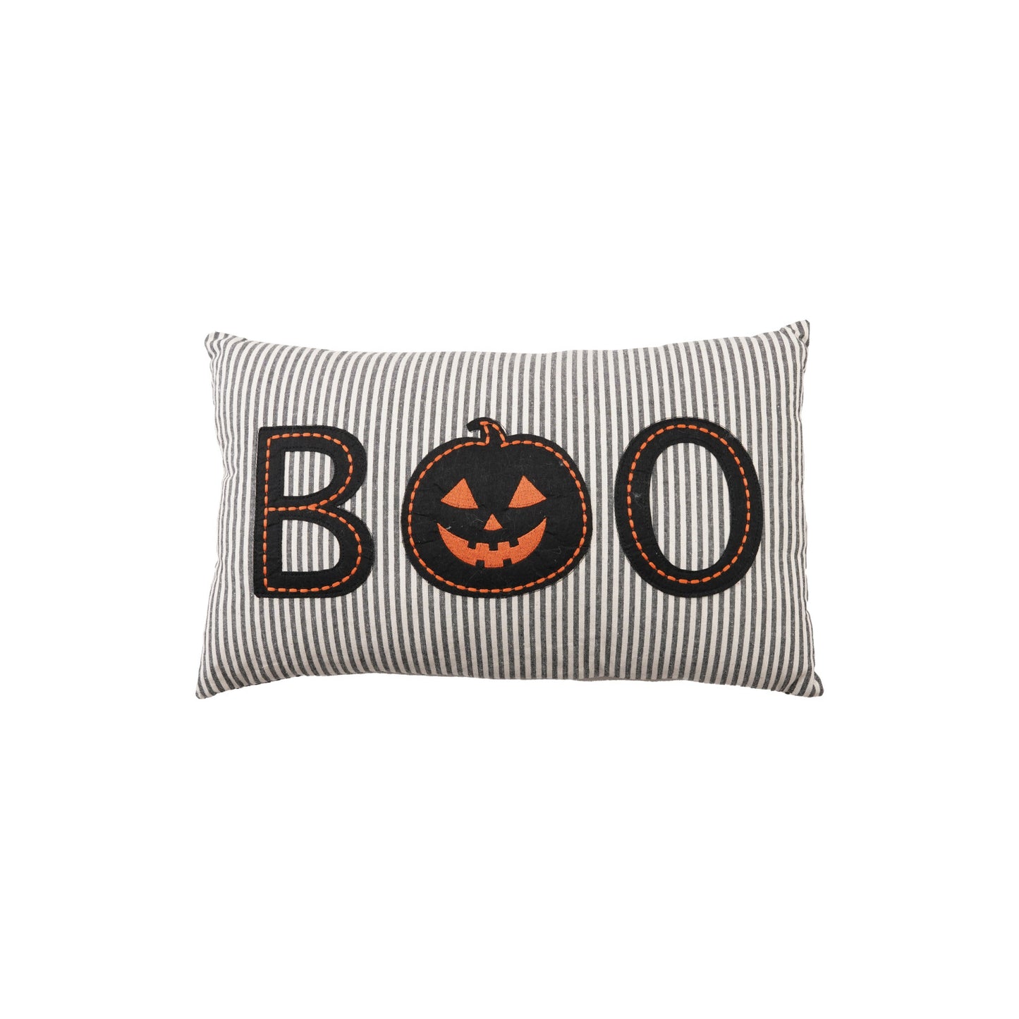 Cotton Striped Boo Pillow