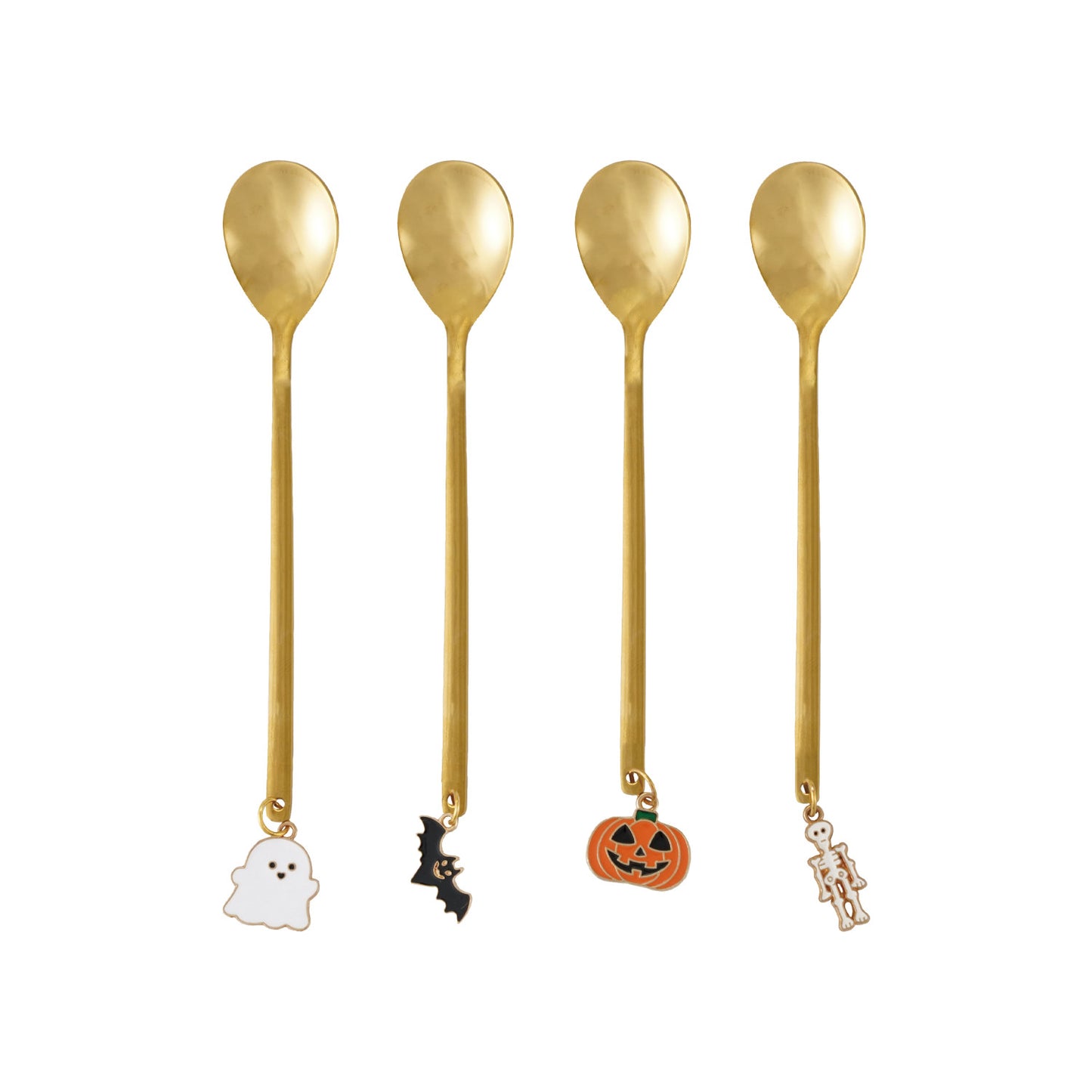Stainless Steel Spoon with Enameled Halloween Charm