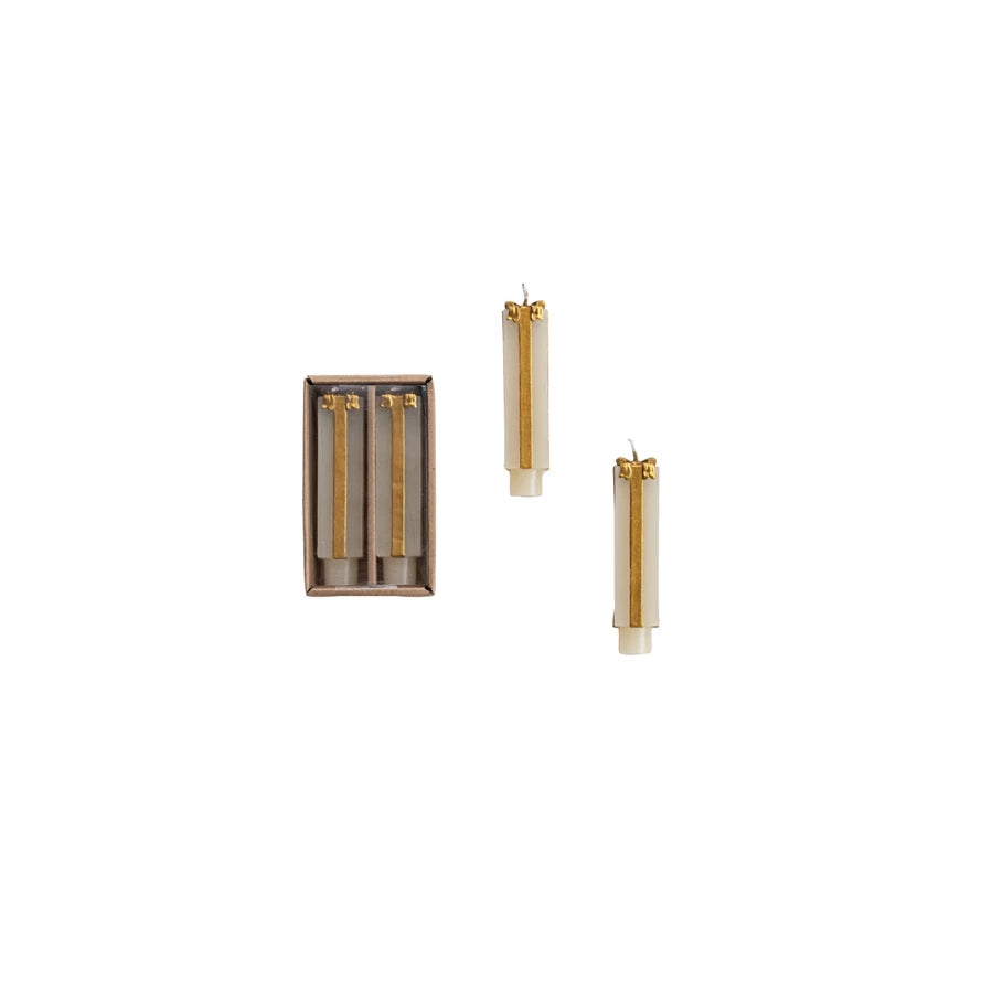 4 3/4" Package Shaped Taper Candles in Box Set/2
