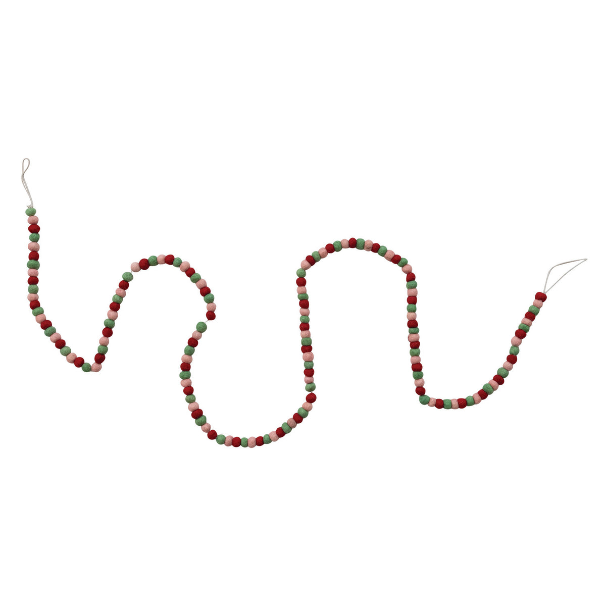 72"L Handmade Wool Felt Ball Garland