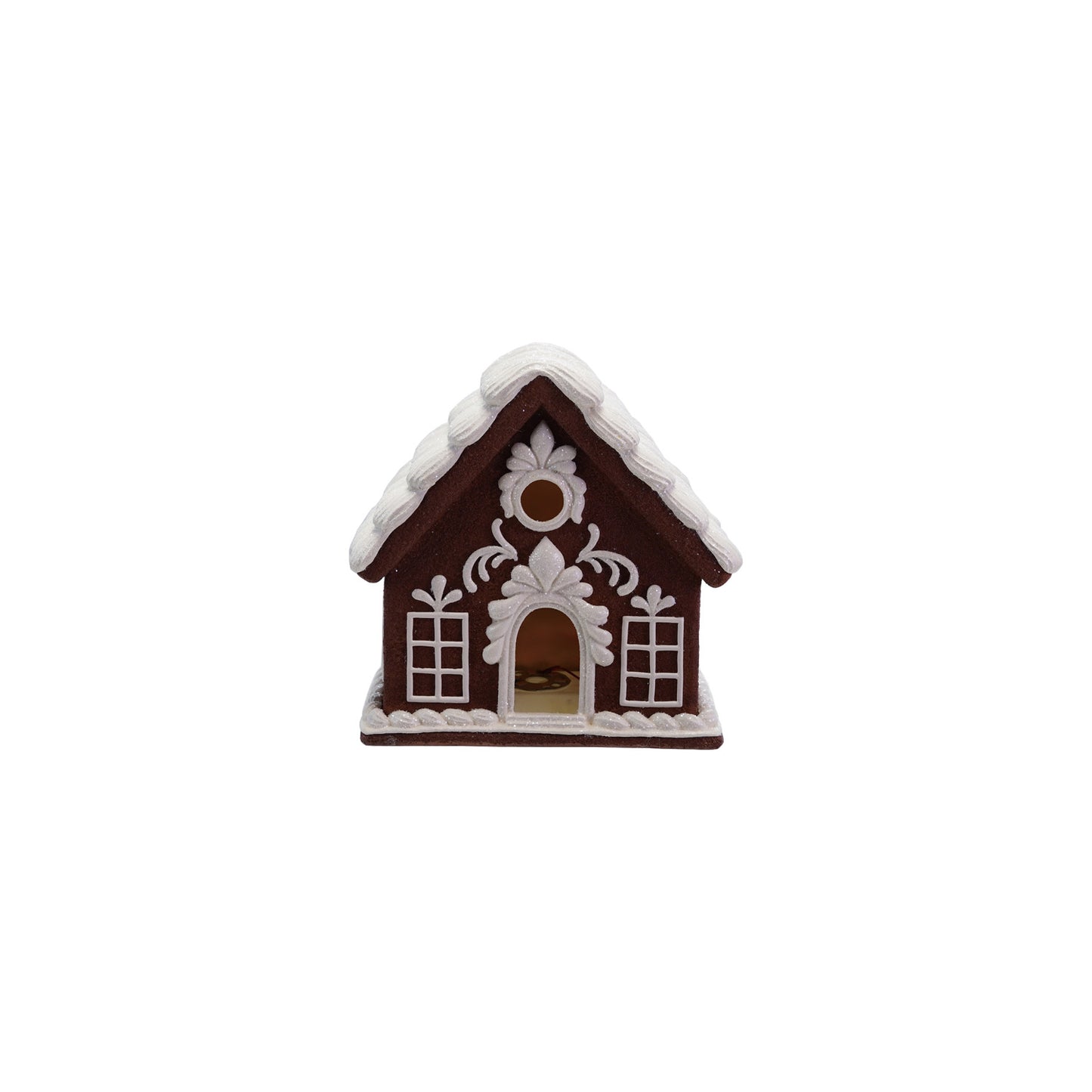 Resin Gingerbread House with LED Light (Requires 3-AAA Batteries)