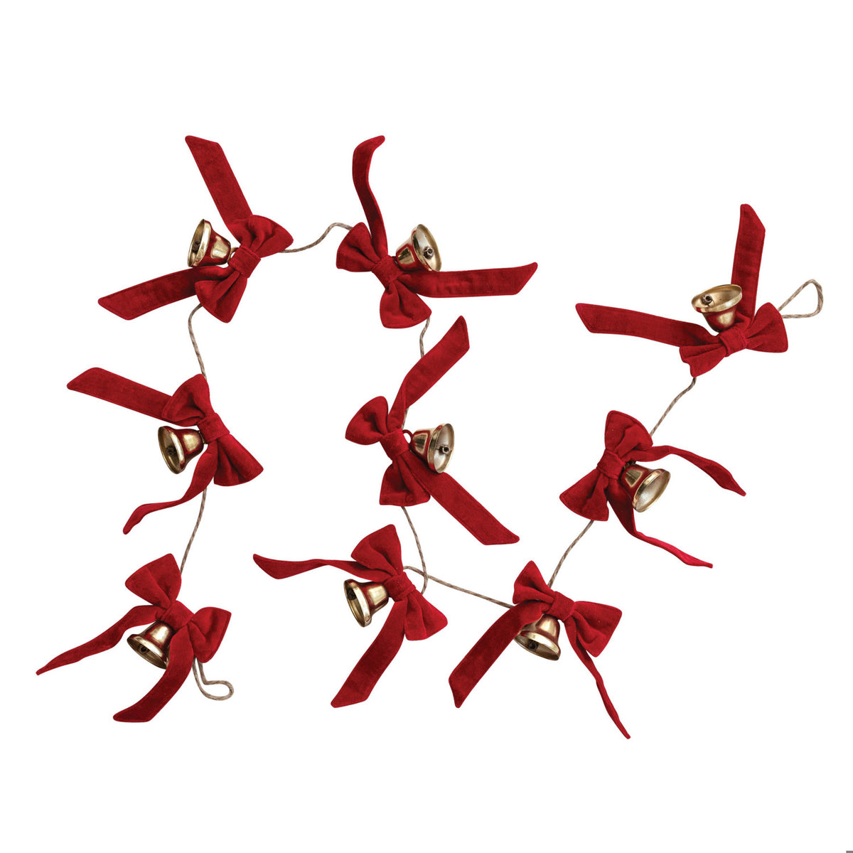 72" Red Velvet Bell Garland