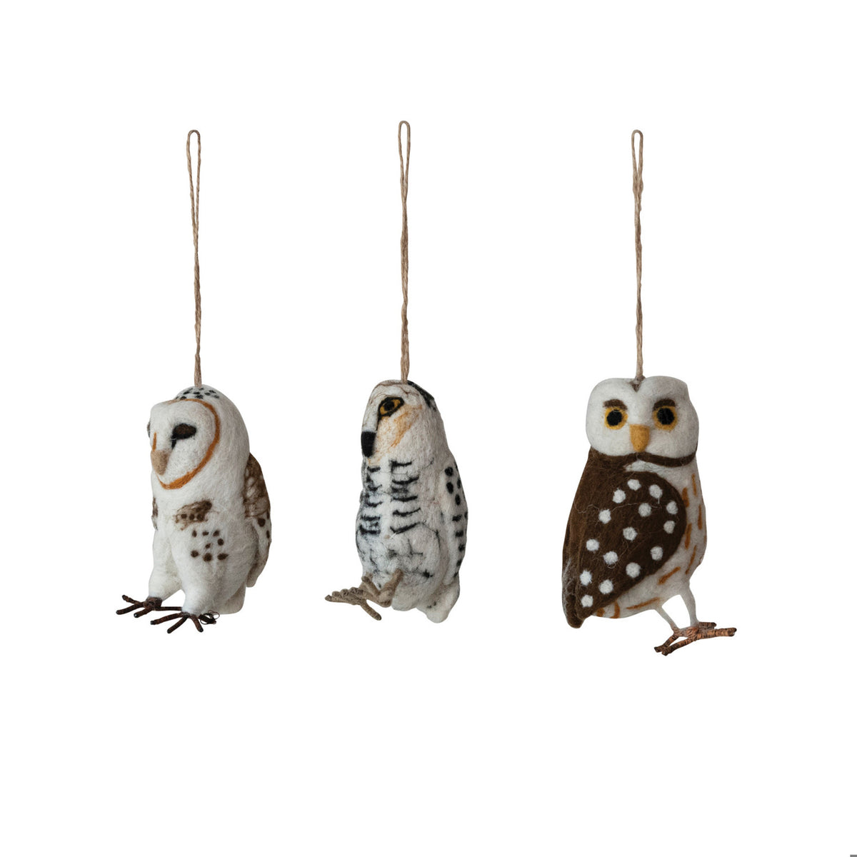 Handmade Wool Felt Owl Ornament