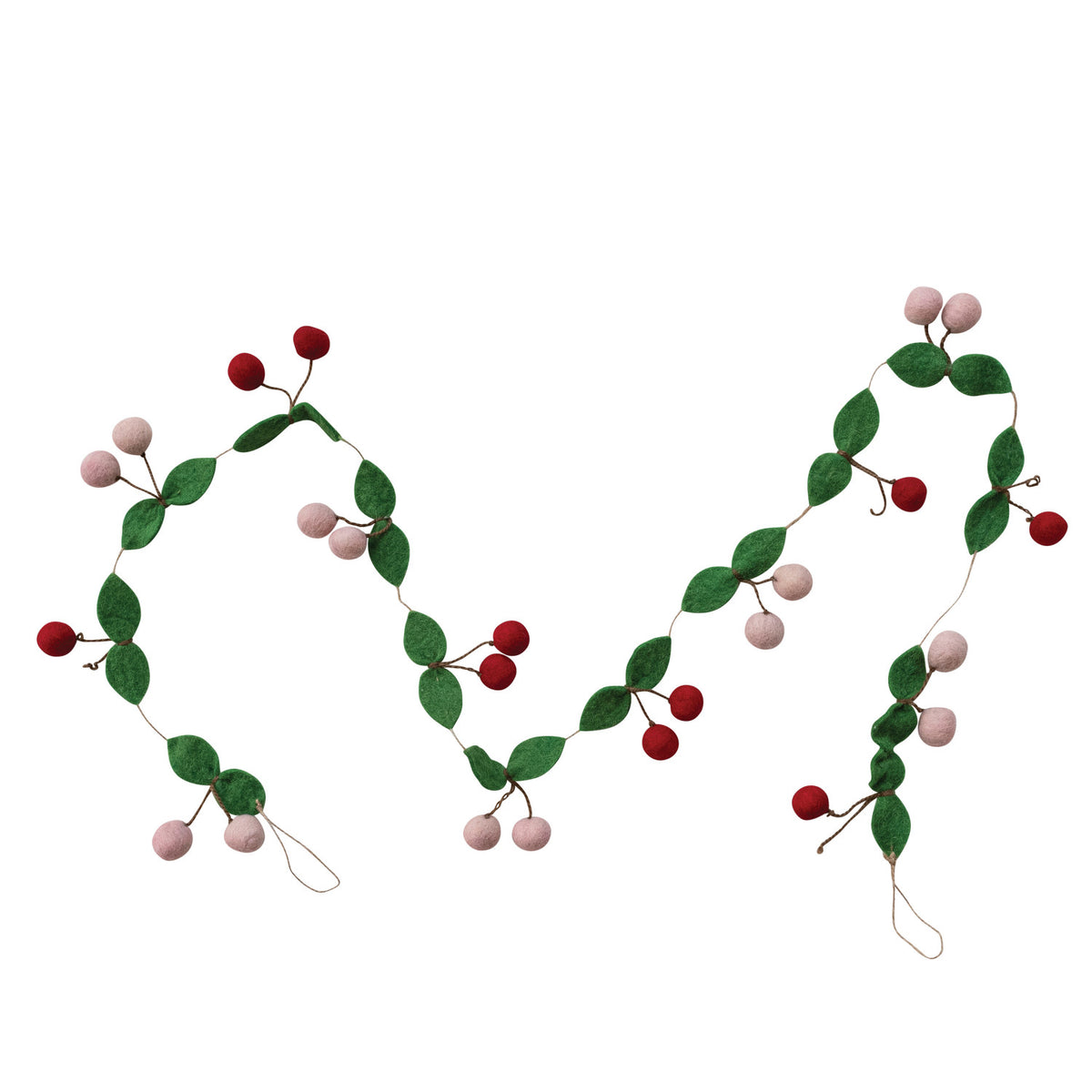 Handmade Wool Felt Cherries Garland