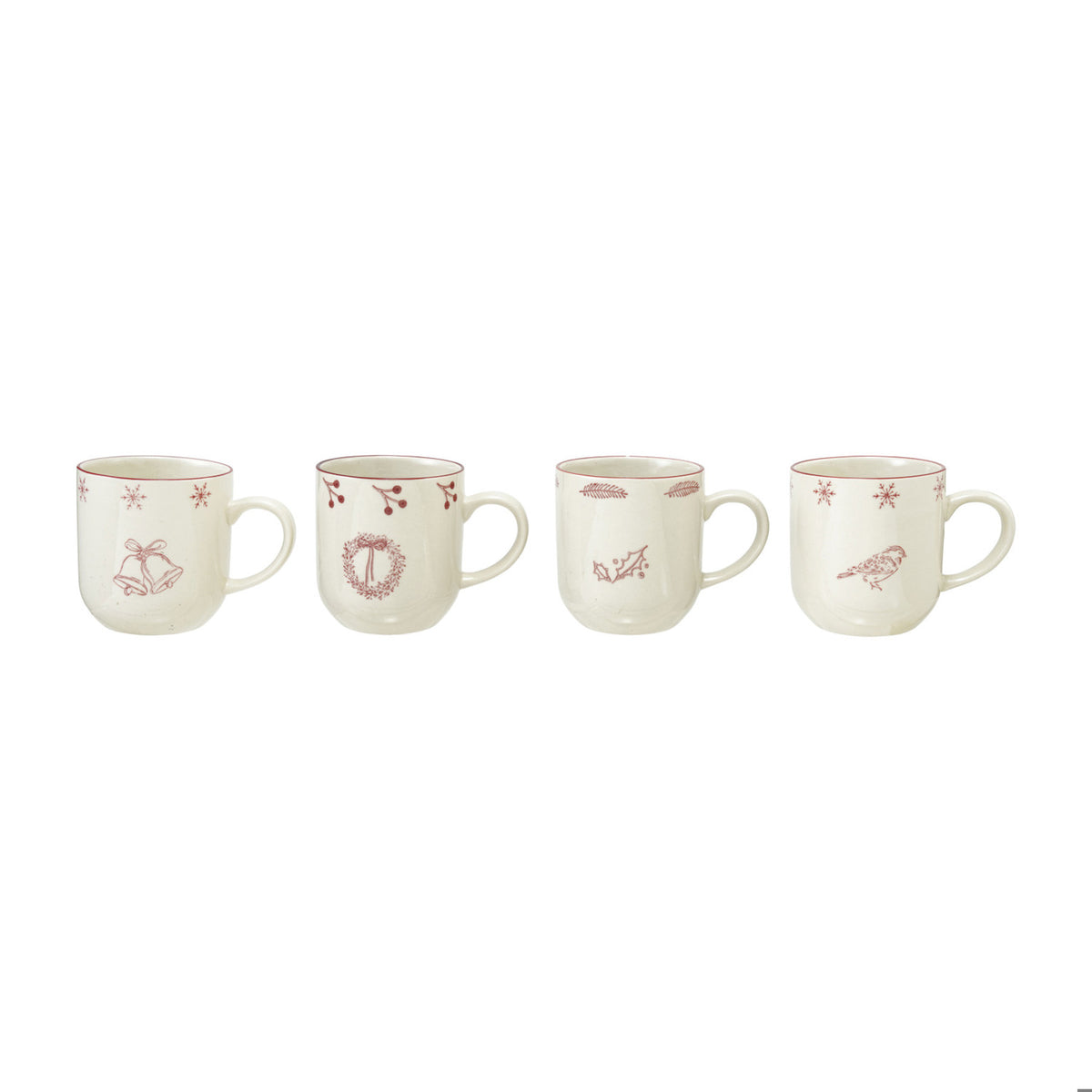12 oz. Hand-Stamped Stoneware Mug with Holiday Image