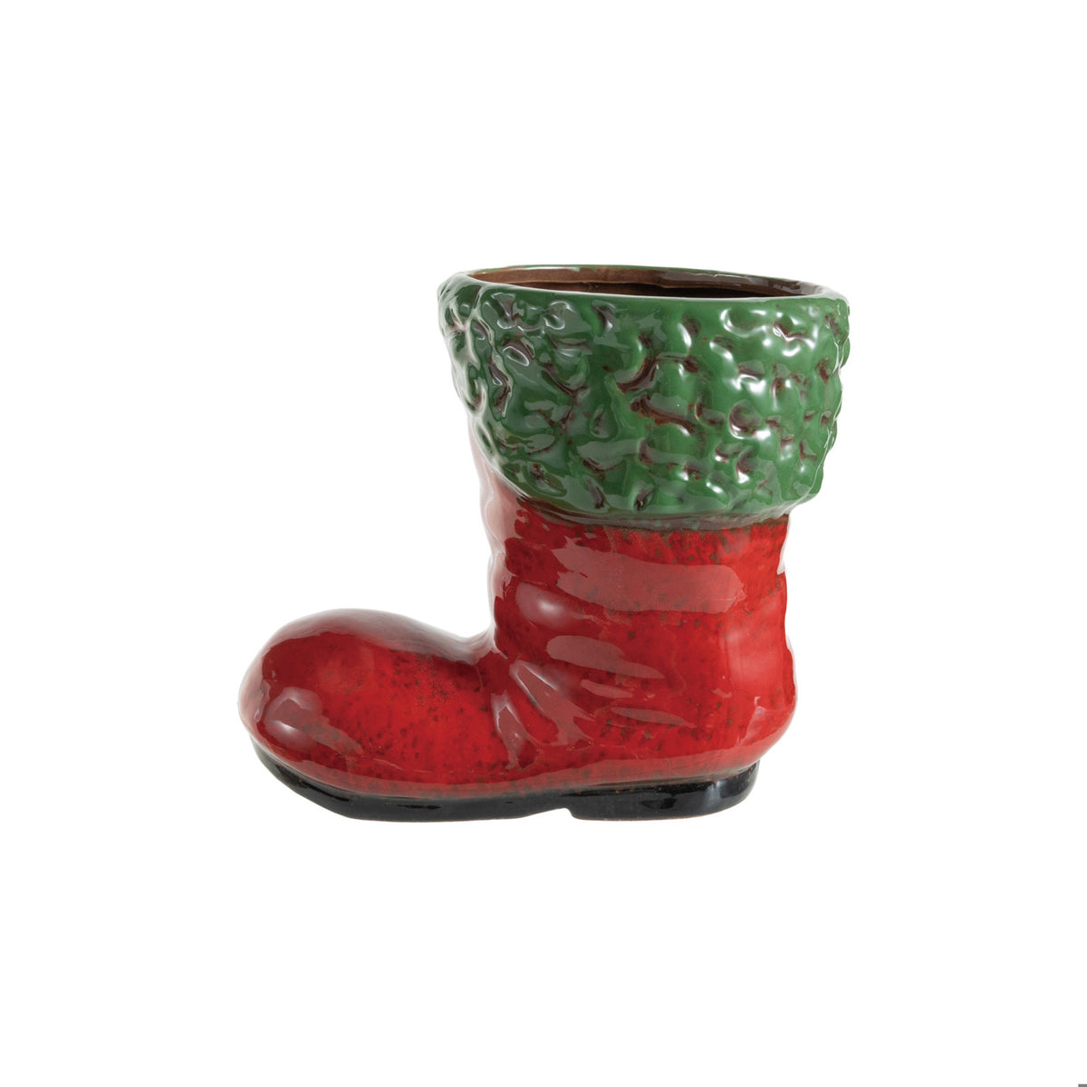 Red/Green Santa Boot Vase