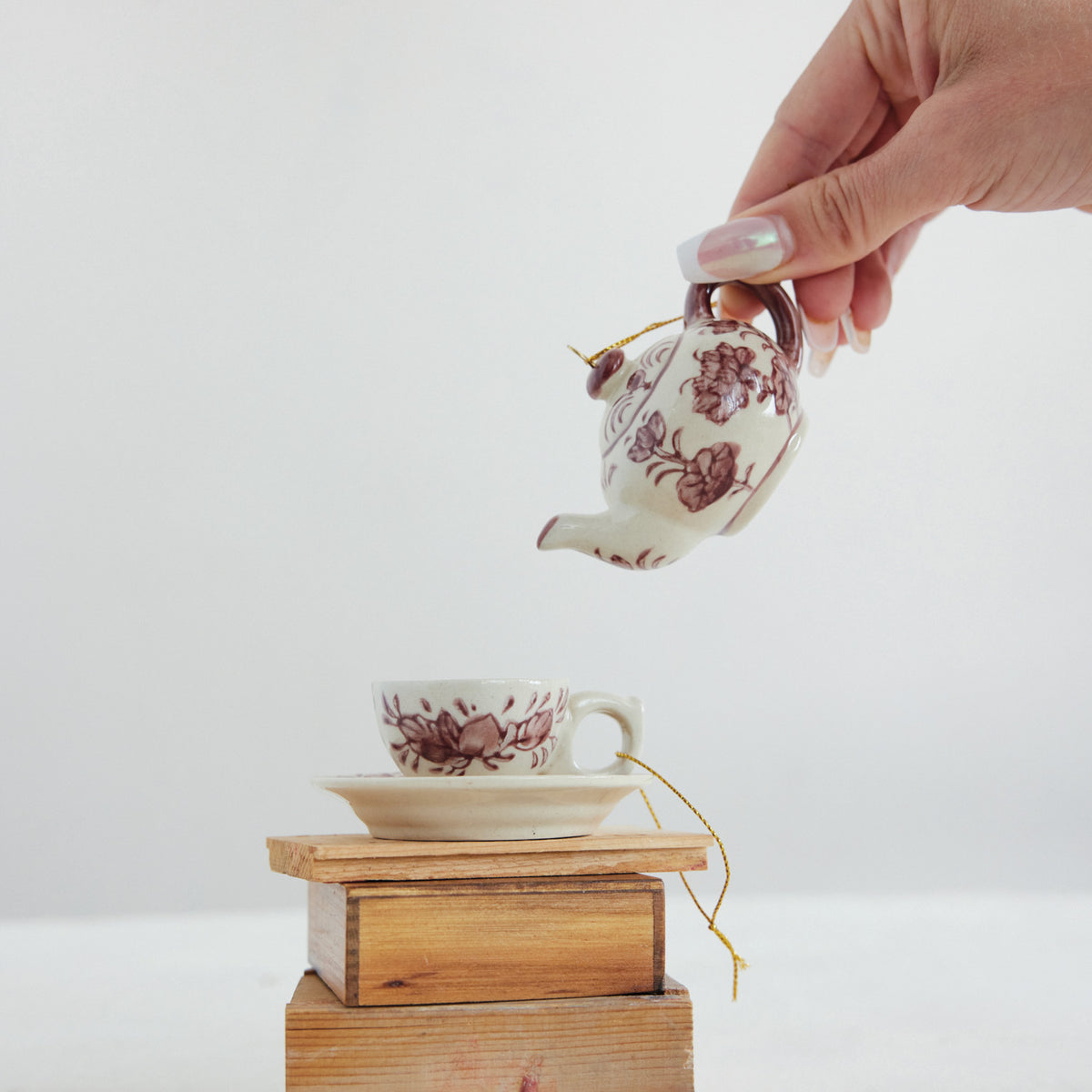 Stoneware Teapot/Teacup Ornament