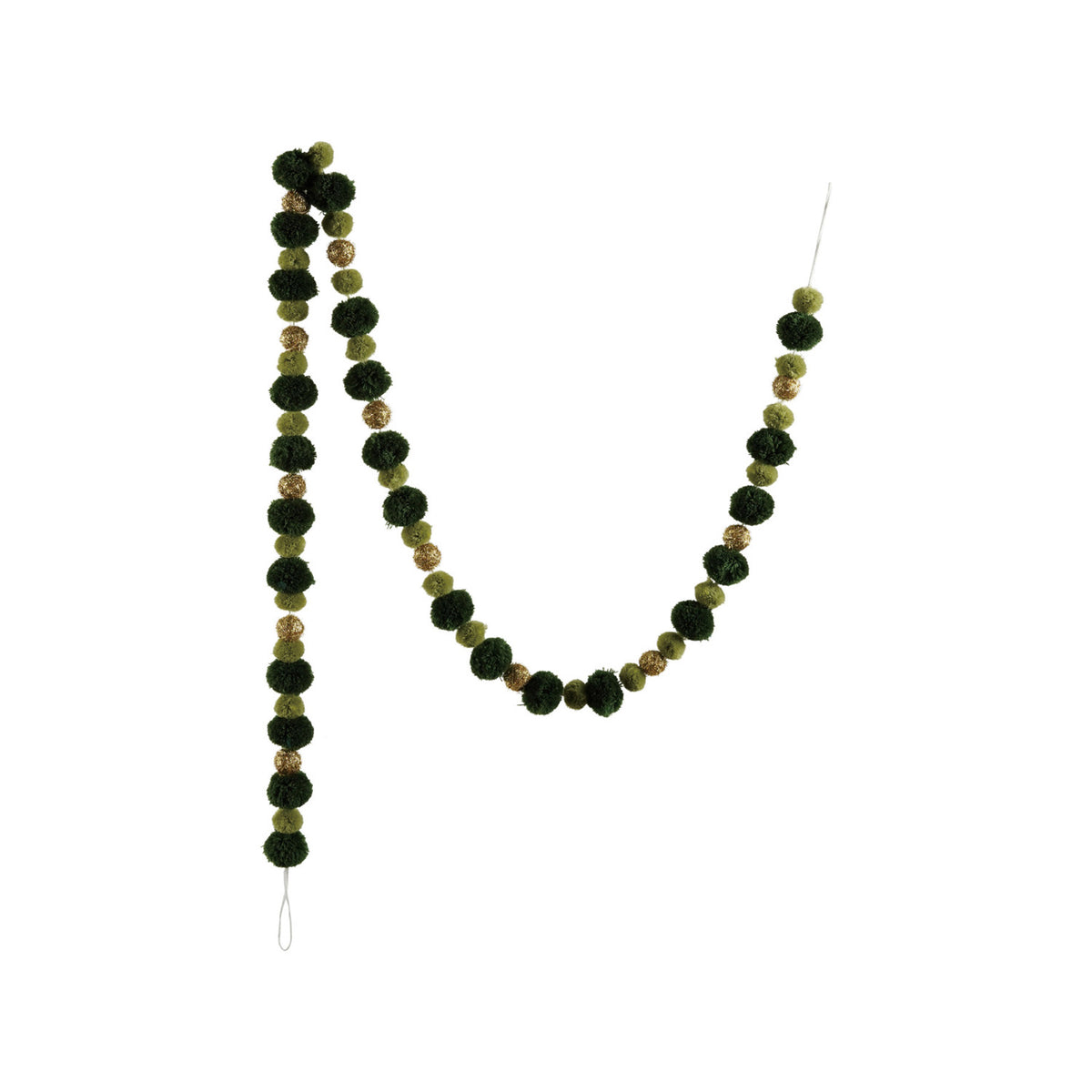 72" Green/Gold Pom Pom Garland