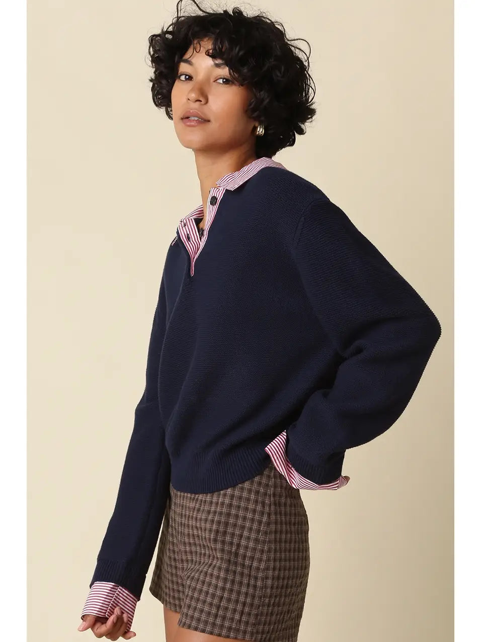 Jill Layered Collar Knit Top