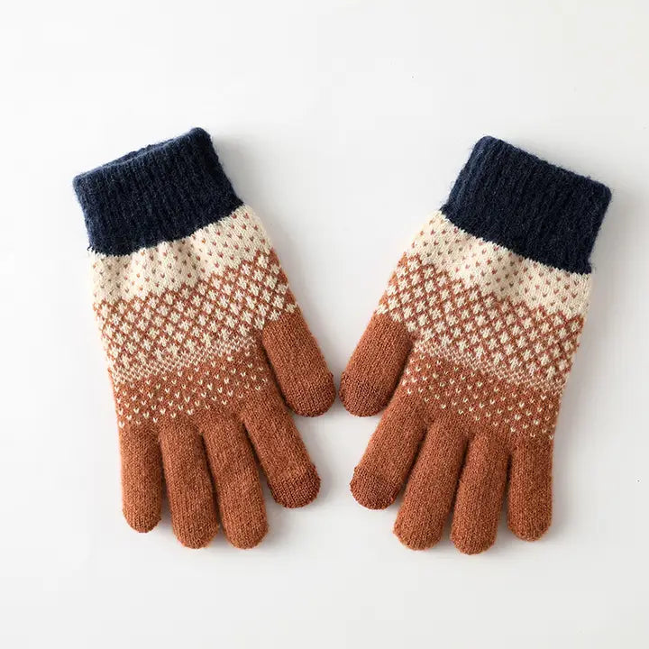Touchscreen Jacquard Knit Gloves