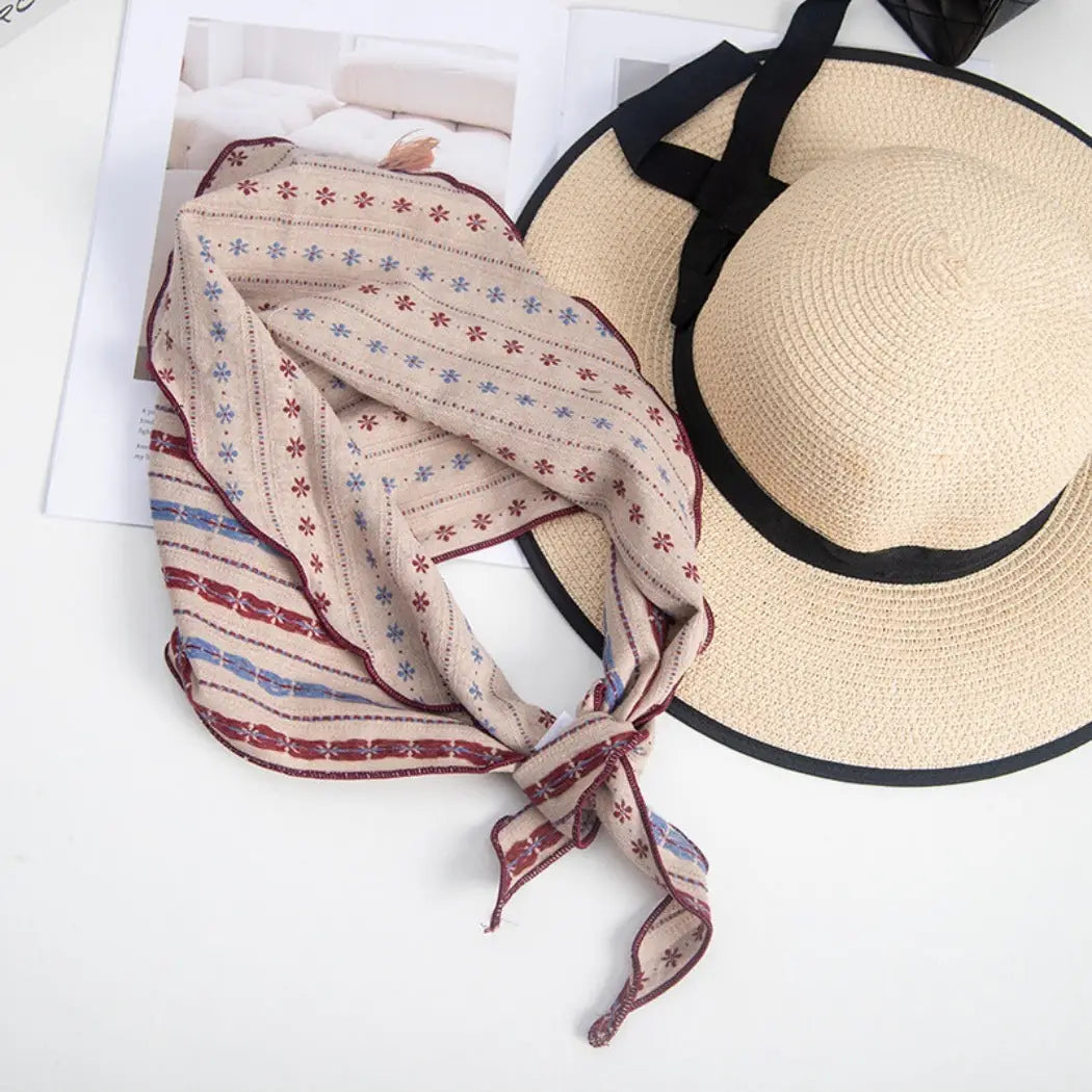 Vintage Embroidered Triangle Scarf