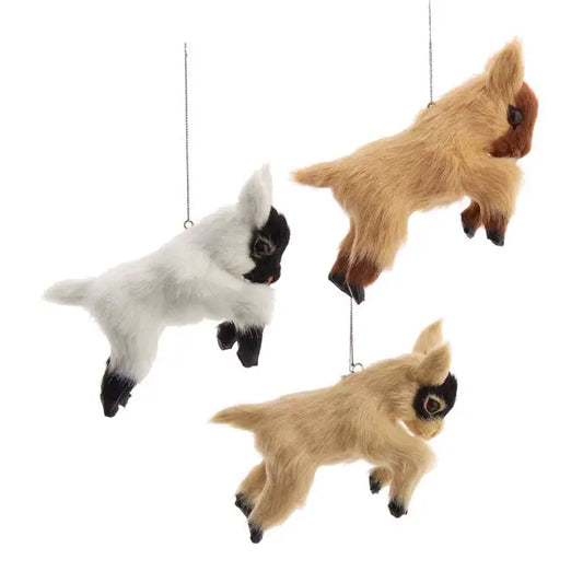 4" Furry Goat Ornament