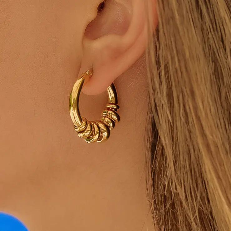 18K Gold Non-Tarnish  Hoop Earring