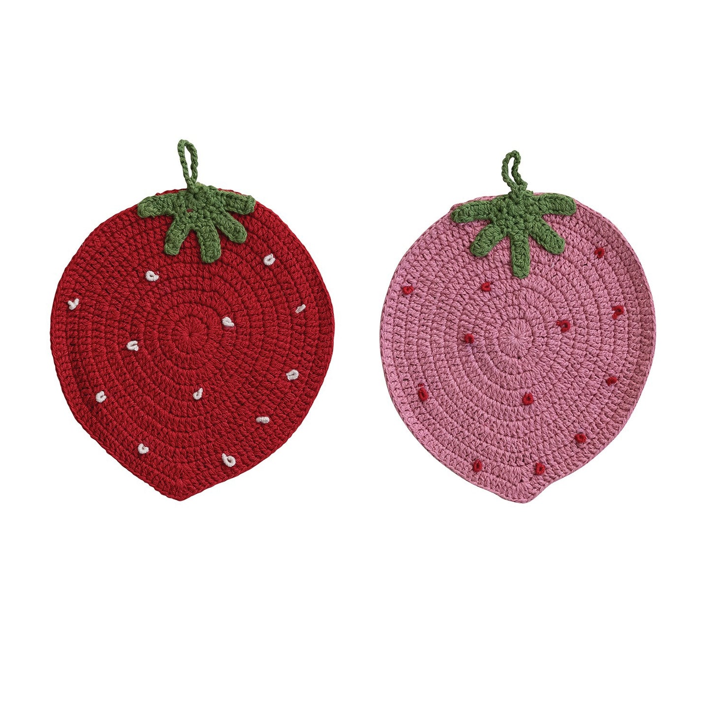 Crocheted Strawberry Pot Holder