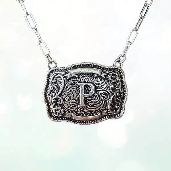 Buckle Initial Necklace