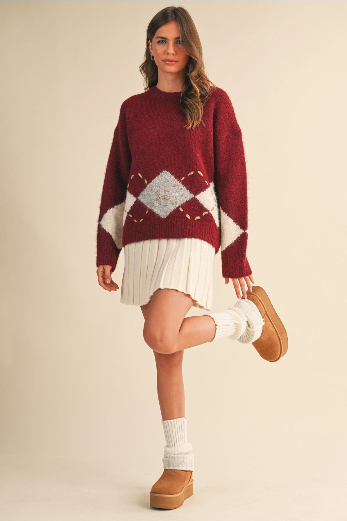 Argyle Border Sweater