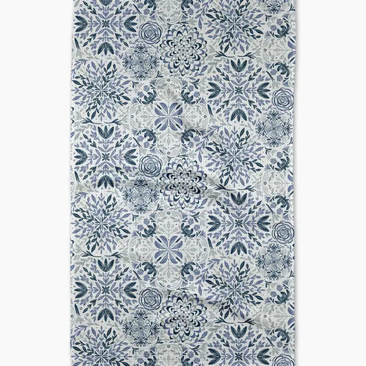 Floral Medallions Geometry Tea Towel