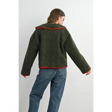 Buttoned Fleece Puffer Jacket