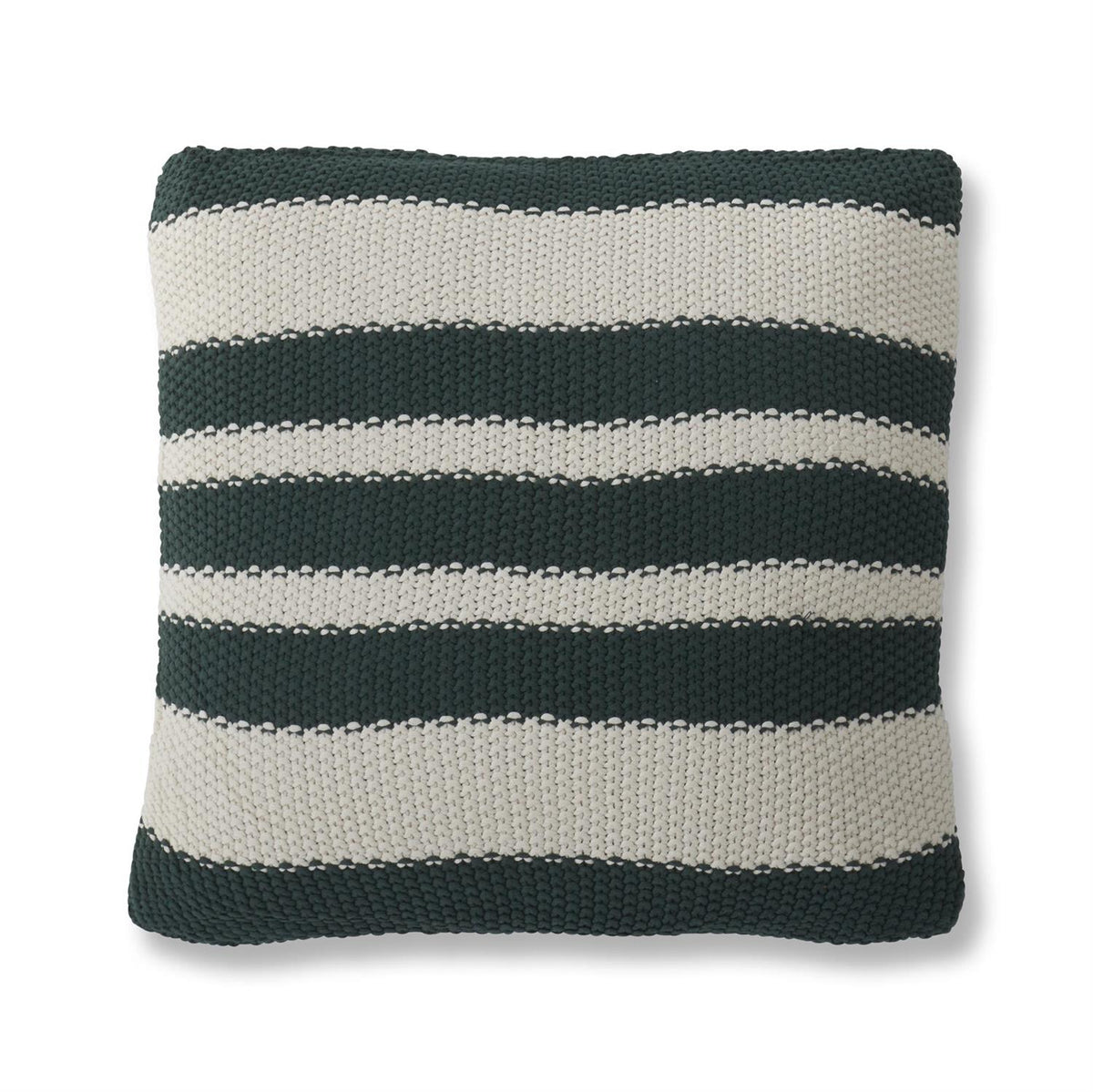 20" Cotton Green Stipe Pillow