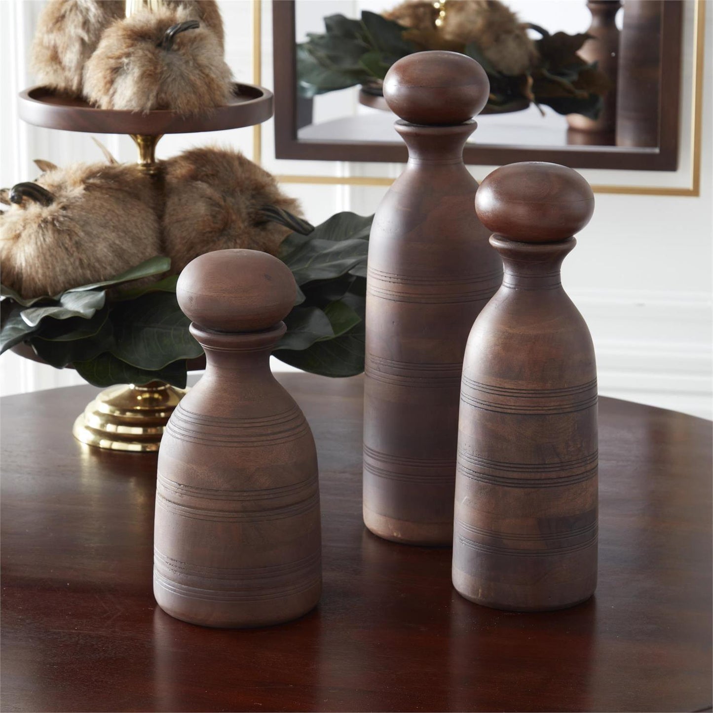 Dark Mango Wood Bottle with Stopper