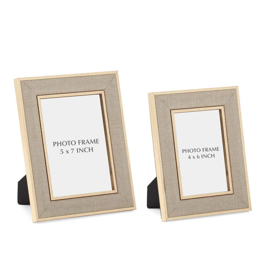 Gold & Linen Photo Frame
