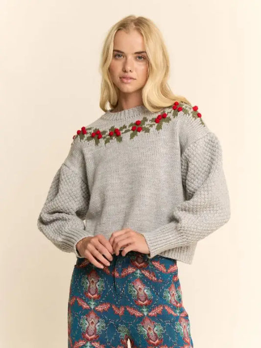 Holly Wreath Pattern Sweater
