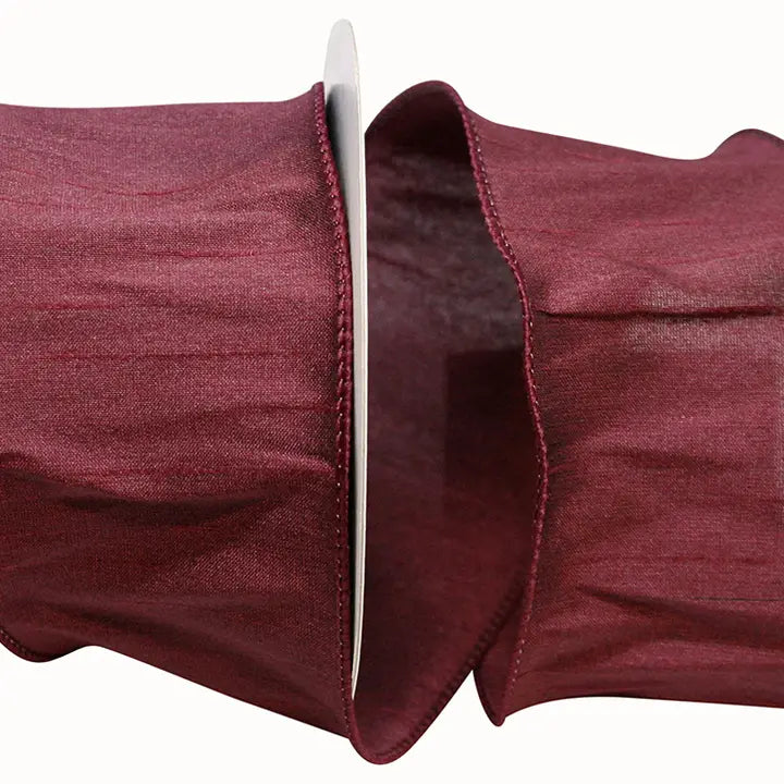 Duping Wired Edge Ribbon Burgundy