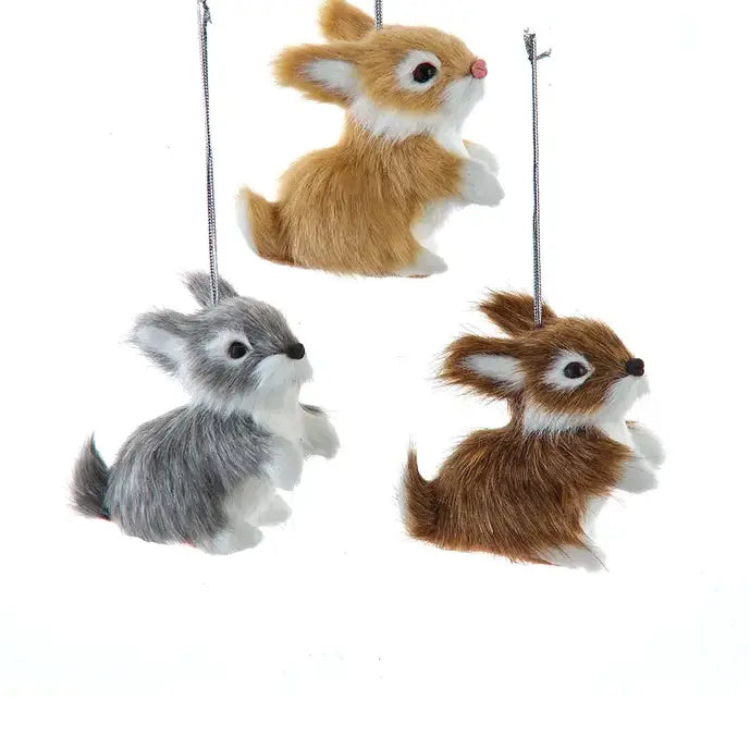 2.75" Furry Rabbit Ornament