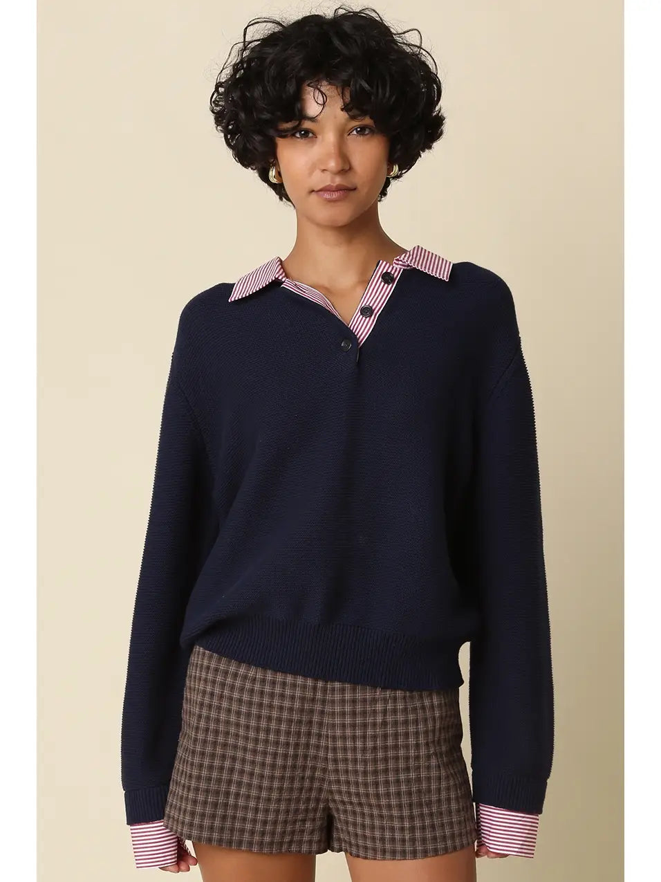 Jill Layered Collar Knit Top