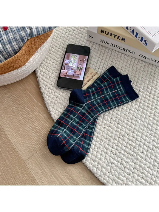 Plaid Mid-calf Socks