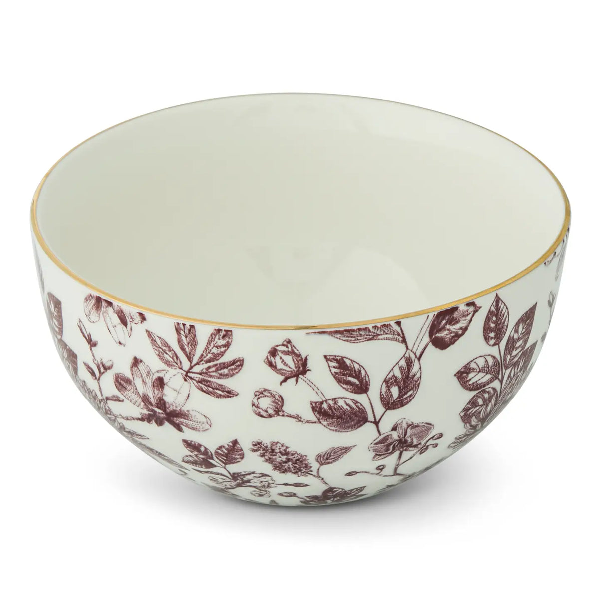 5.5" Dahlia Toile Gold Rim Cereal Bowl