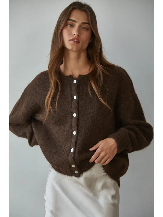 Chocolate Long Sleeve Cardigan