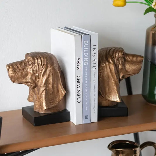 Dog Head Book Ends