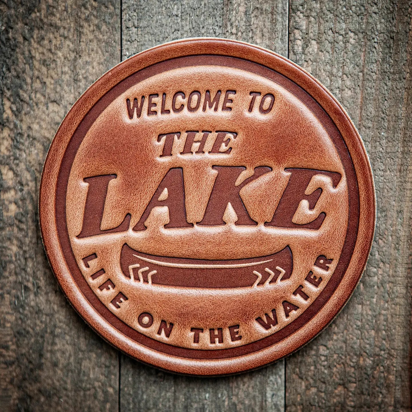 Lake Leather Coaster