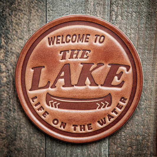 Lake Leather Coaster