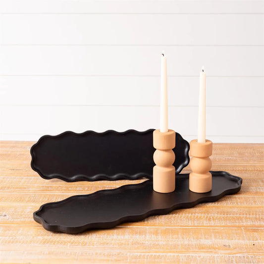 Black Scalloped Edge Tray