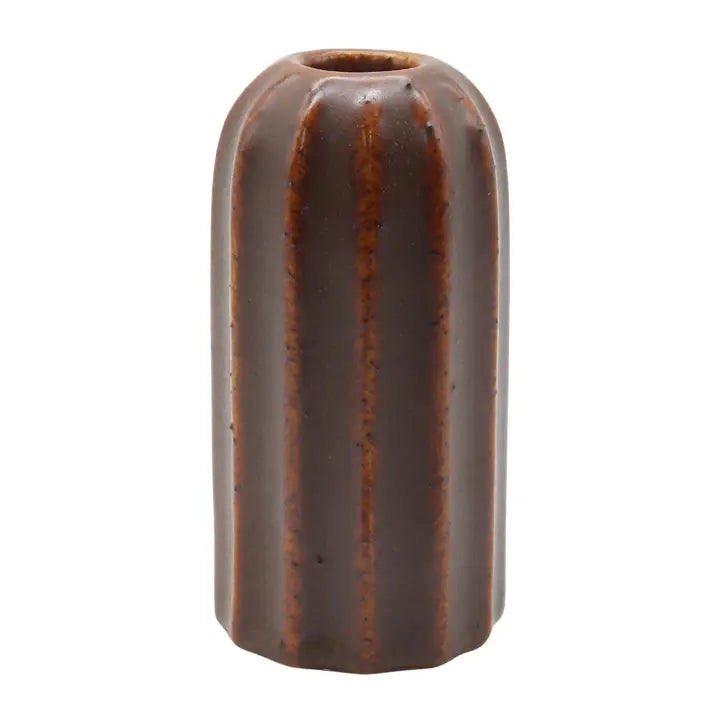 Forest Floor Striped Round Taper Holder