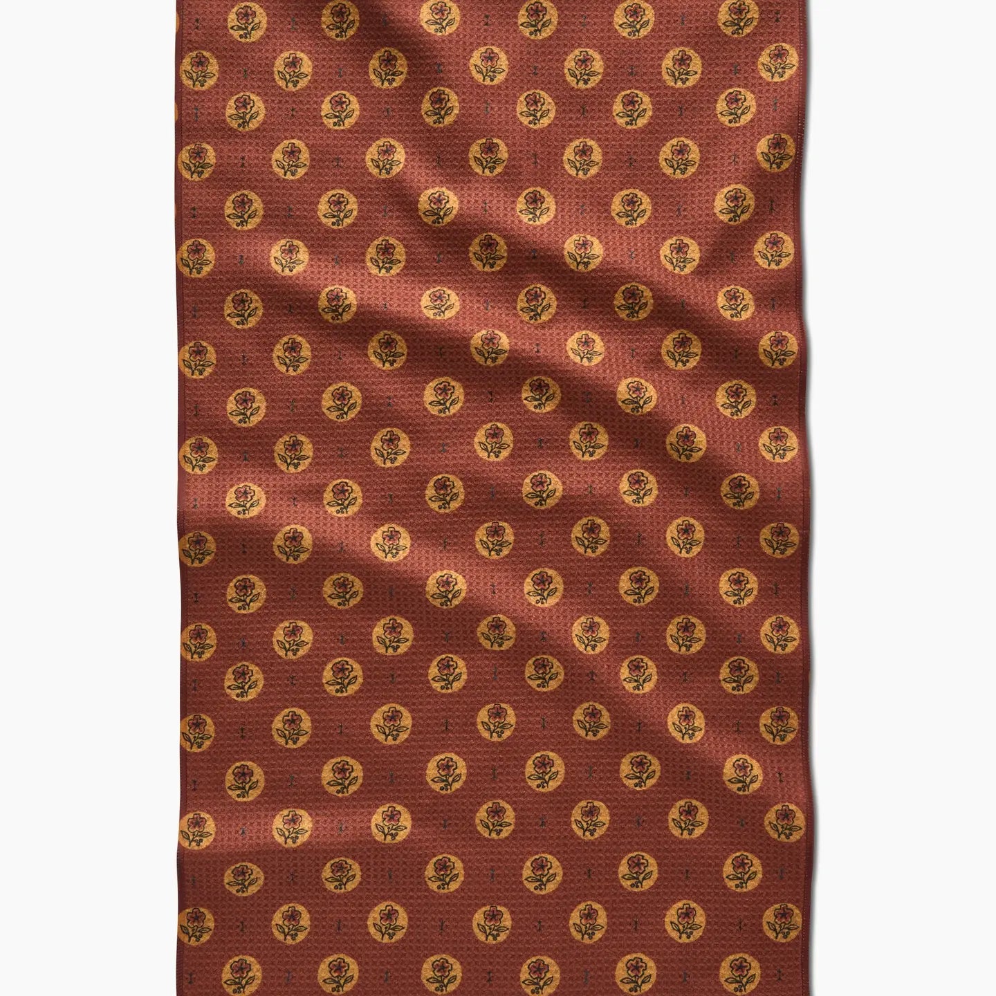 Artisinal Floral Orange Tea Towel