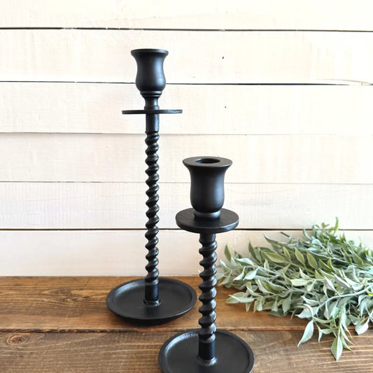 Black Corkscrew Taper Holder