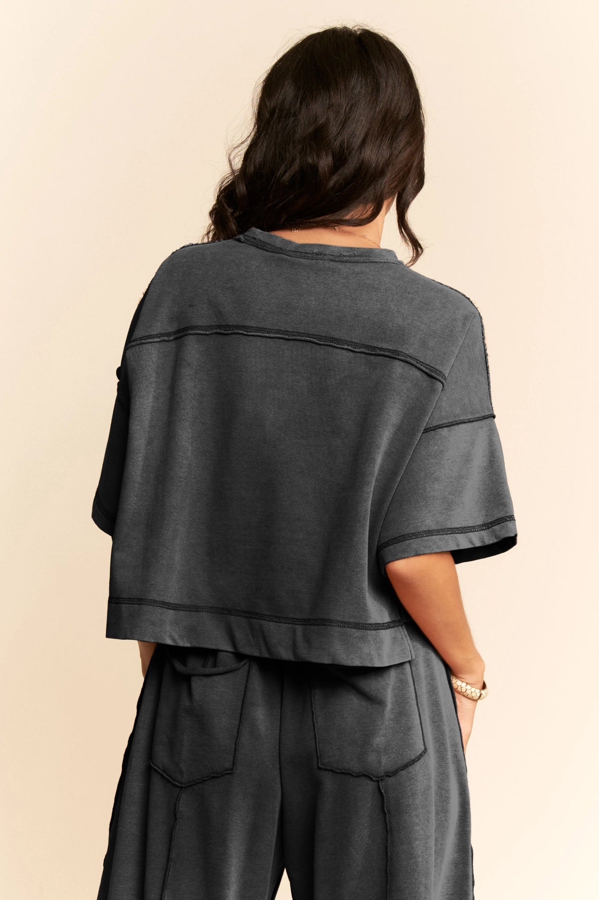 Mineral Washed Barrel Pant Set