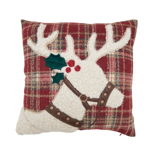 Plaid Reindeer Throw Pi