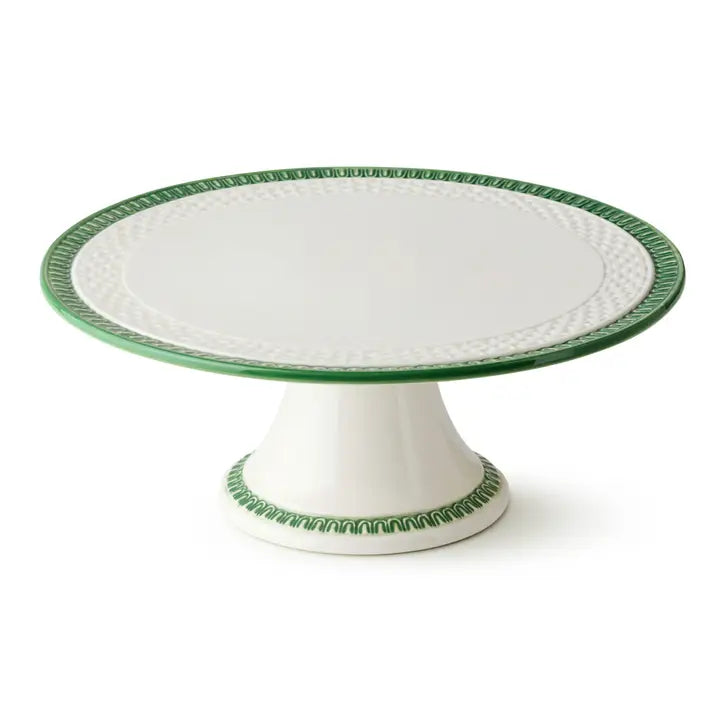 Le Jardin Embossed Rattan Footed Cake Plate