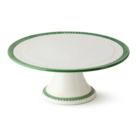 Le Jardin Embossed Rattan Footed Cake Plate