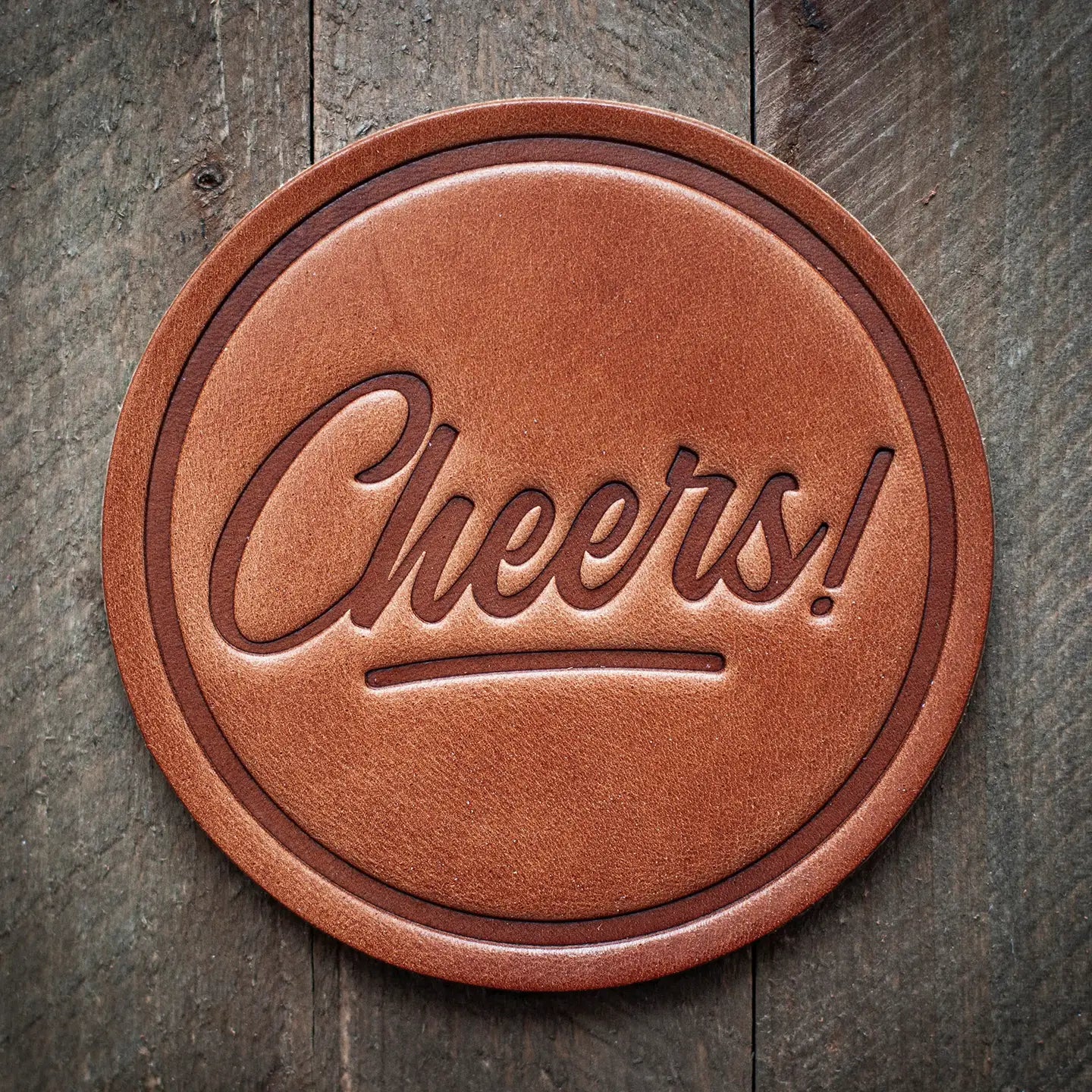 Cheers! Leather Coaster