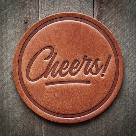 Cheers! Leather Coaster