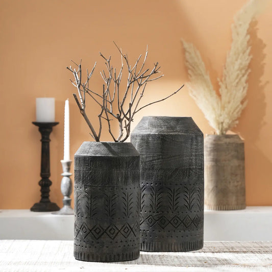 7x11 Decorative Wood Vase